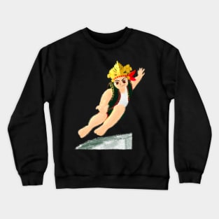 Stone Jumping warrior from Indonesia by xoalsohanifa Crewneck Sweatshirt